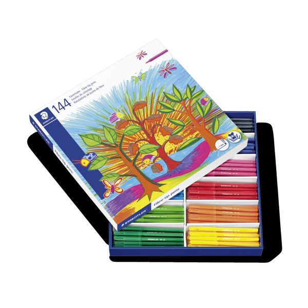Staedtler Class Pack Fibre Tip Pens 12 Colour Set 144 SET