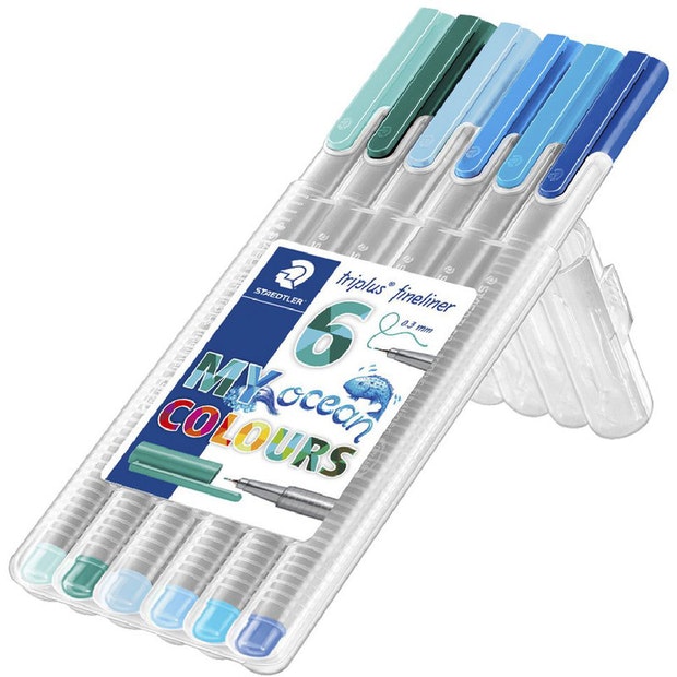 Staedtler Triplus Fineliner Pen Ocean Set 6 SET / 0.3mm