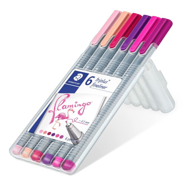 Staedtler Triplus Fineliner Pen Flamingo Set 6 SET / 0.3mm
