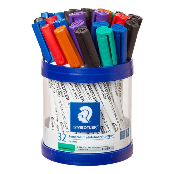 Staedtler Lumocolor Compact Whiteboard Marker Assorted Cup Set 32