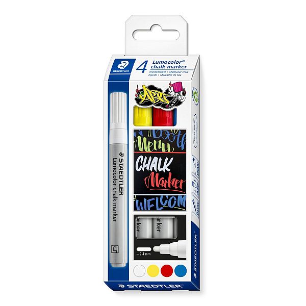 Staedtler Lumocolor Chalk Marker Bullet Tip Set 4