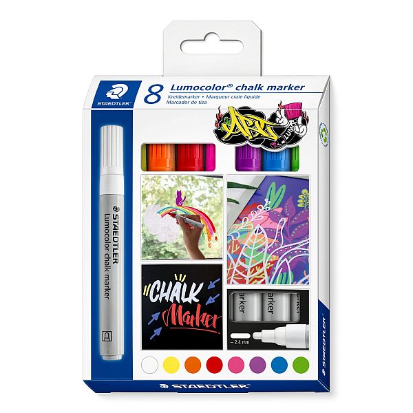 Staedtler Lumocolor Chalk Marker Bullet Tip Set 8