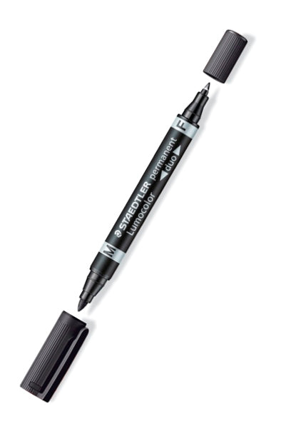 Staedtler Lumocolor Permanent Duo Marker Bullet/Bullet Black 0.6mm/1.5mm