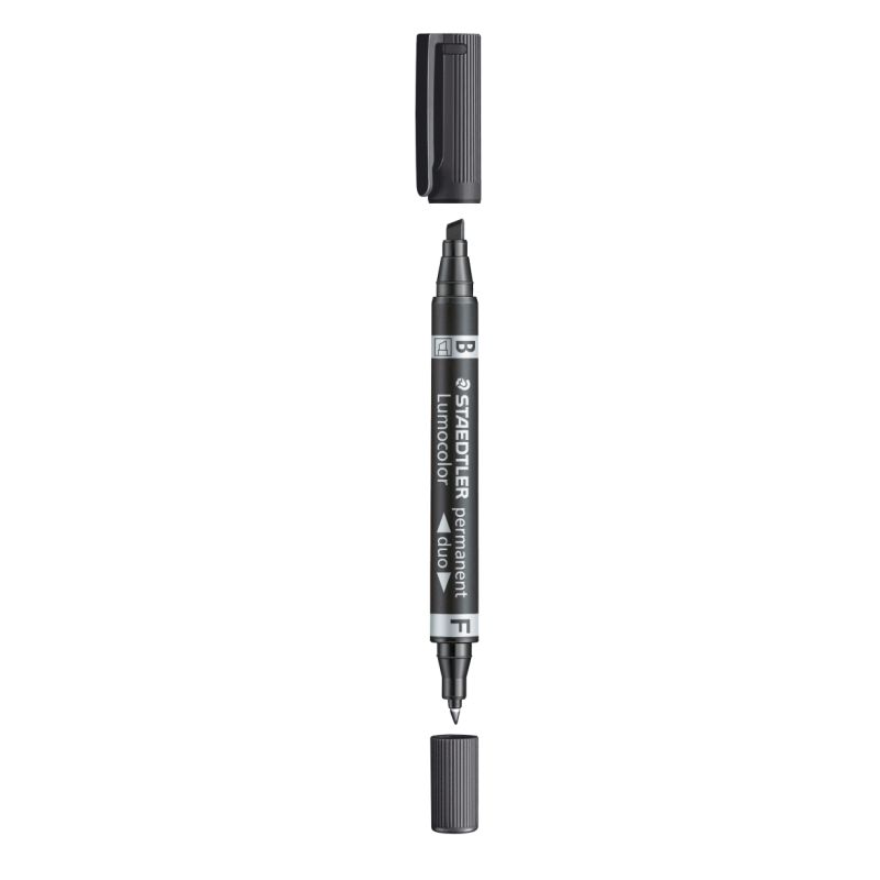 Staedtler Lumocolor Permanent Duo Marker Bullet/Chisel Black 0.6mm/1.5-4.0mm