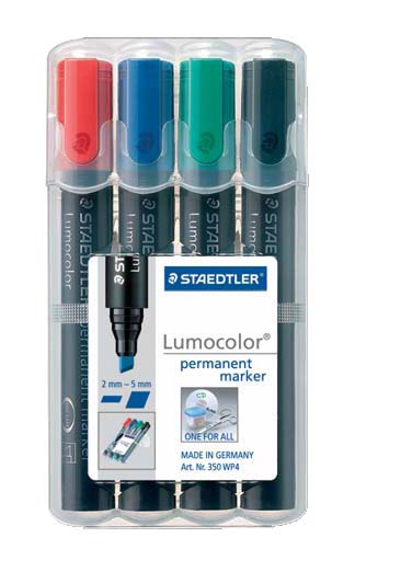 Staedtler Lumocolor Permanent Marker Chisel Set 4 SET / 2-5mm