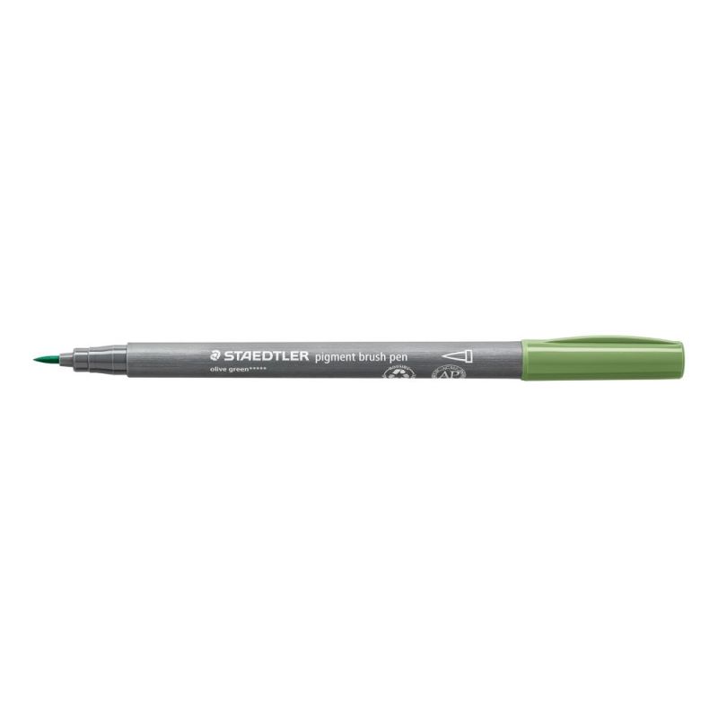 Staedtler Pigment Brush Pen Olive Green