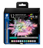 Staedtler Pigment Brush Pen Pastel Colours Set 12 SET