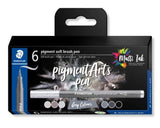 Staedtler Pigment Soft Brush Pen Greys Set 6 SET