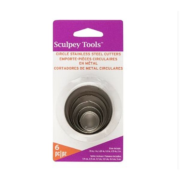 Sculpey Premo Metal Cutters Circle 6 Pieces