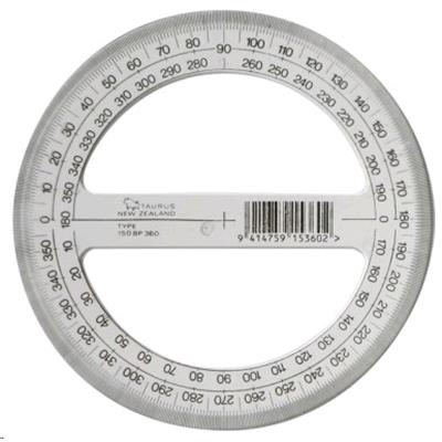 Taurus Protractor 360 Degrees 150mm