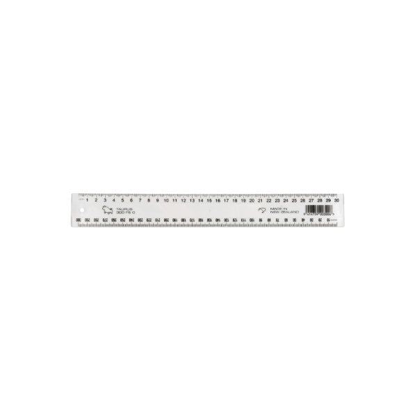 Taurus Plastic Ruler Clear 300mm
