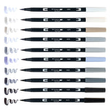 Tombow ABT Brush Marker Gray Scale Set 10 SET