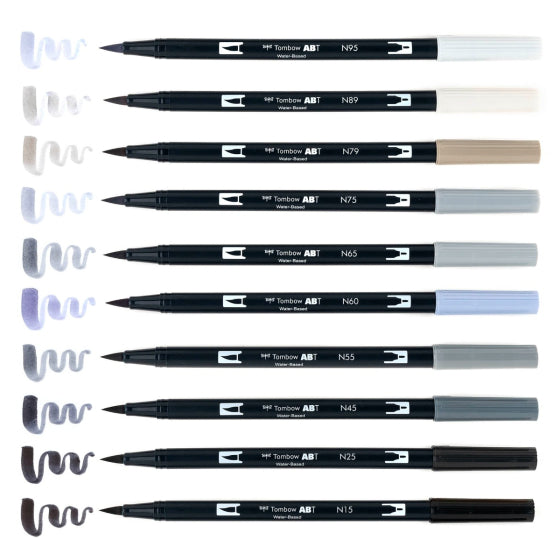 Tombow ABT Brush Marker Gray Scale Set 10 SET