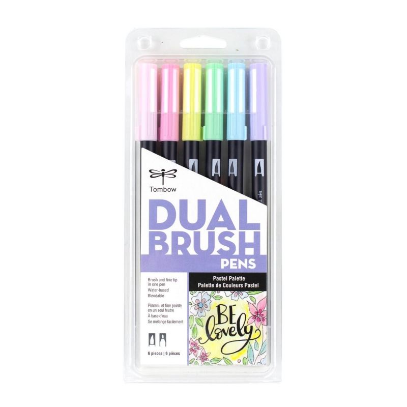 Tombow ABT Brush Marker Pastels Set 6