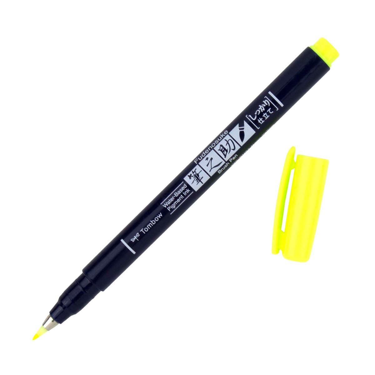 Tombow Fudenosuke Brush Pen Hard Neon Yellow
