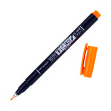 Tombow Fudenosuke Brush Pen Hard Neon Orange
