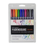 Tombow Fudenosuke Brush Pen Hard Color Set 10 SET