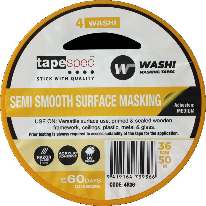 TapeSpec Washi Semi-Smooth Masking Tape Yellow