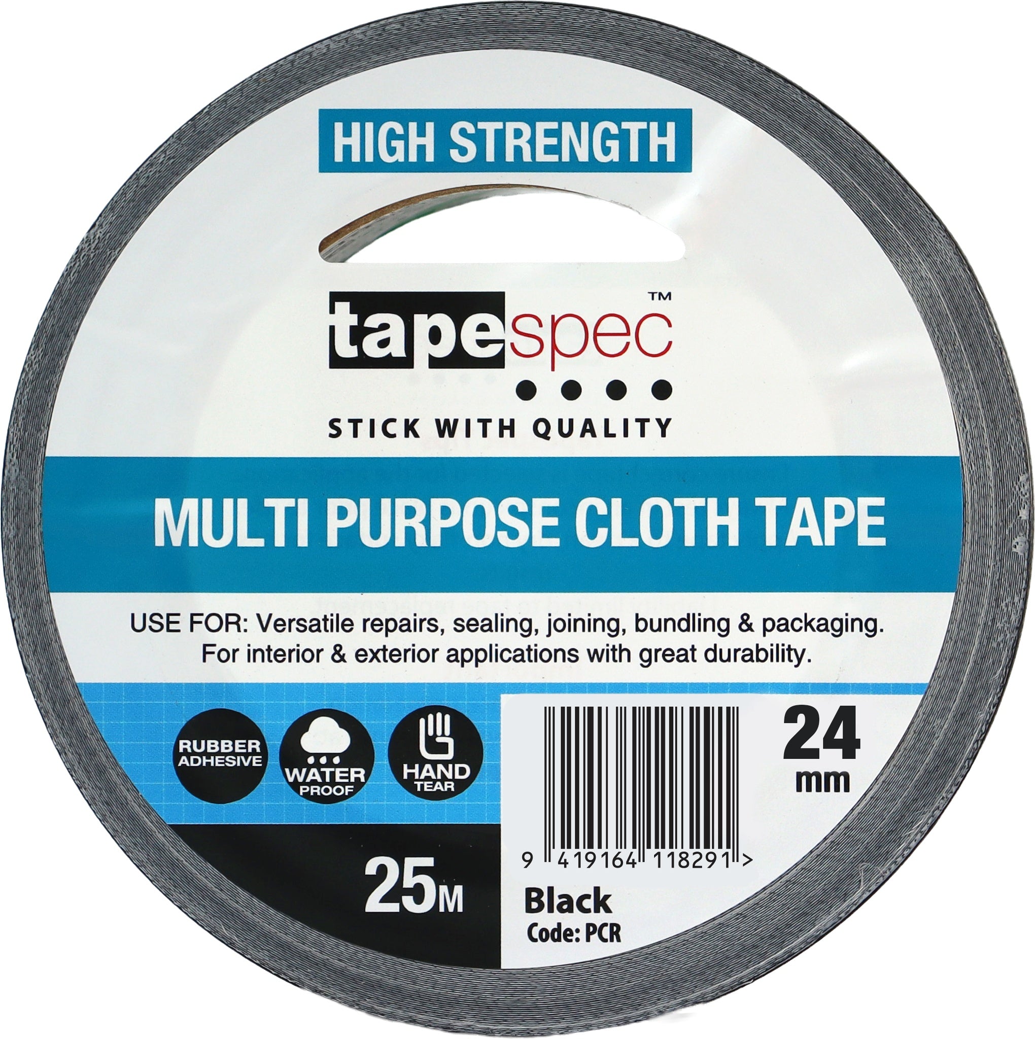 TapeSpec Multi-Purpose Cloth Tape Black