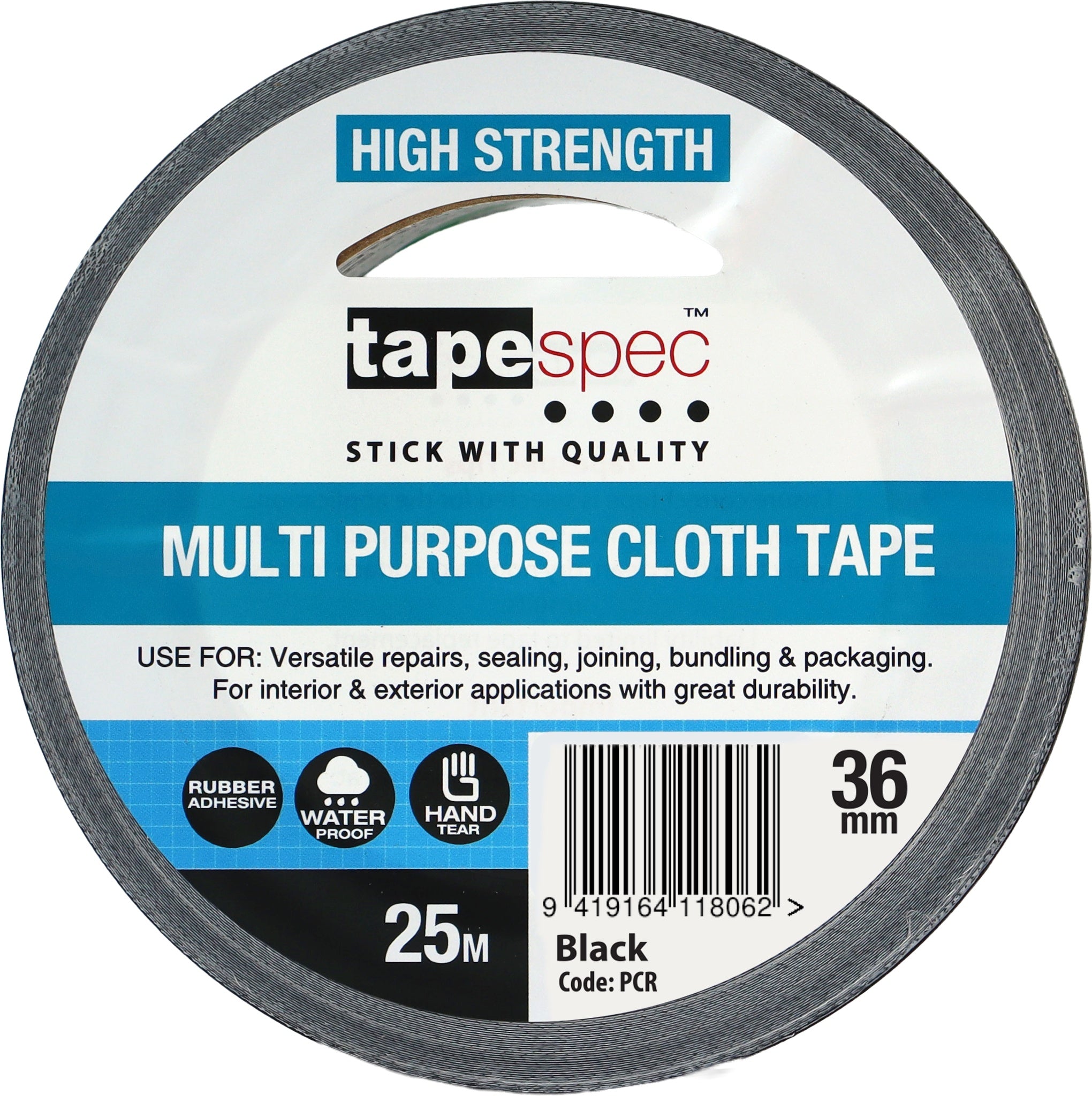 TapeSpec Multi-Purpose Cloth Tape Black