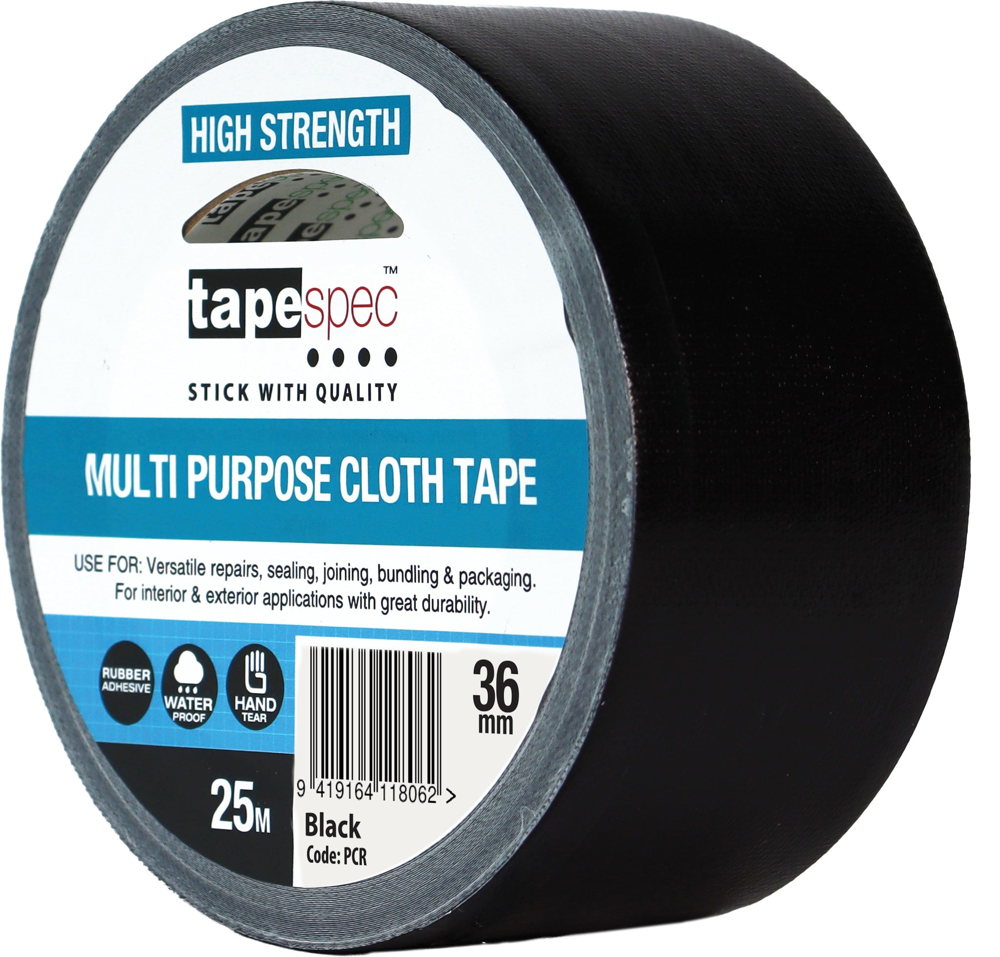 TapeSpec Multi-Purpose Cloth Tape Black