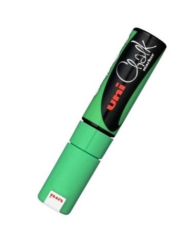 Uni Chalk Marker Fluoro Green 8.0mm