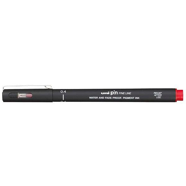 Uni Pin Fineline Permanent Pen Red 0.4mm