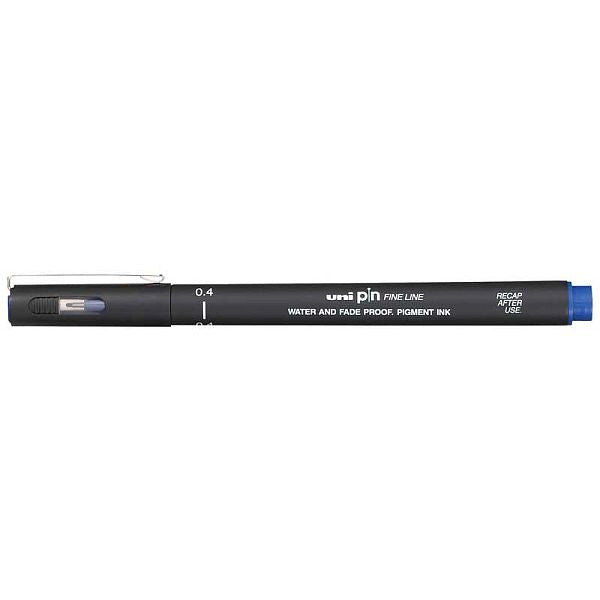 Uni Pin Fineline Permanent Pen Blue 0.4mm
