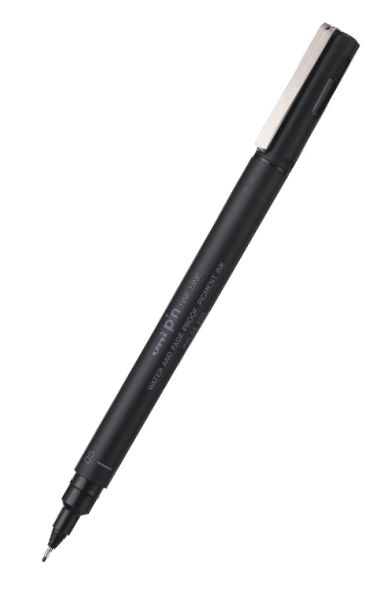 Product image for Uni Pin Fineline Permanent Pen Black