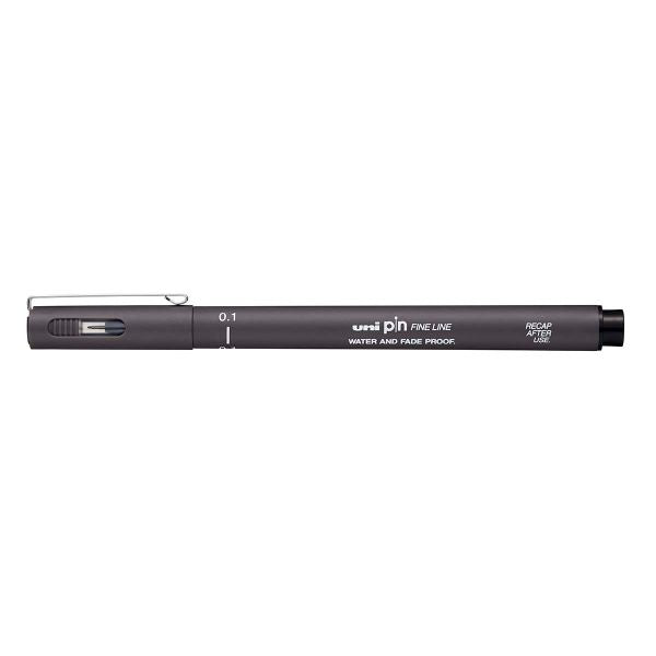 Uni Pin Fineline Permanent Pen Dark Grey 0.1mm