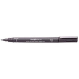 Uni Pin Fineline Permanent Pen Dark Grey Brush Tip