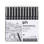 Uni Pin Fineline Permanent Pen Black Set 12 SET