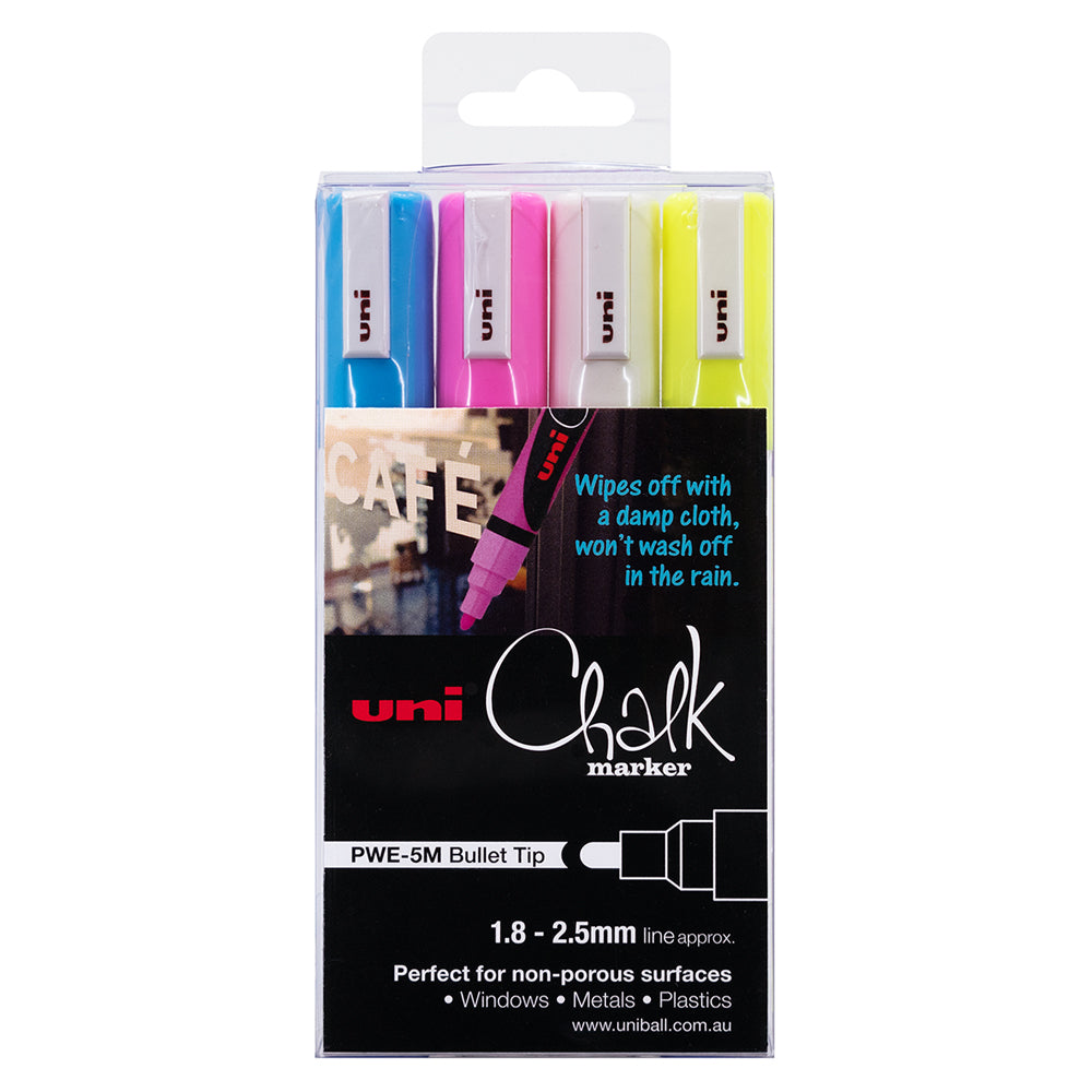Uni Chalk Marker Assorted Set 4 SET