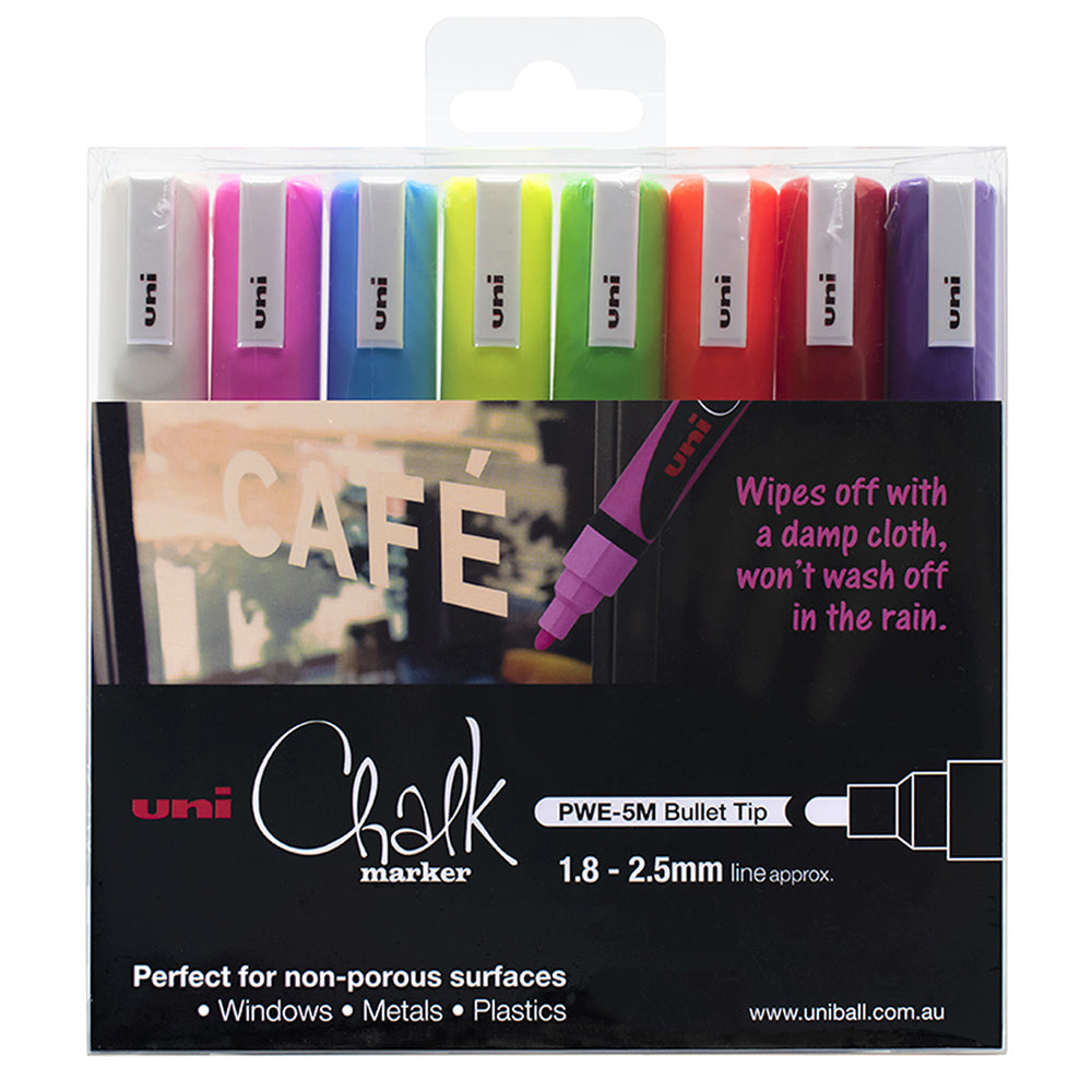 Uni Chalk Marker Assorted Set 8 SET