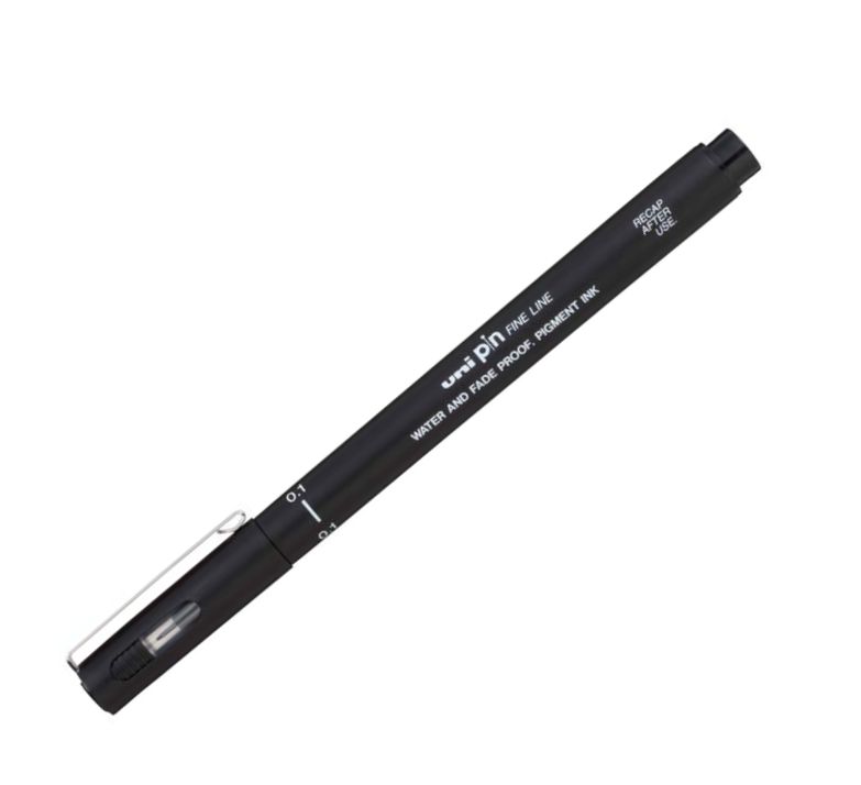 Product image for Uni Pin Fineline Permanent Pen Black