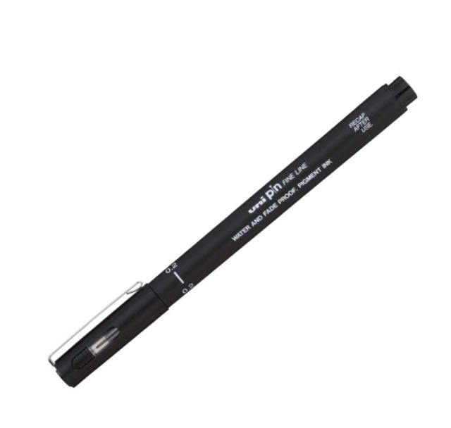 Product image for Uni Pin Fineline Permanent Pen Black