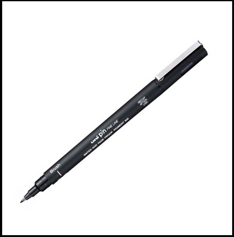 Uni Pin Fineline Permanent Pen Black Brush Tip
