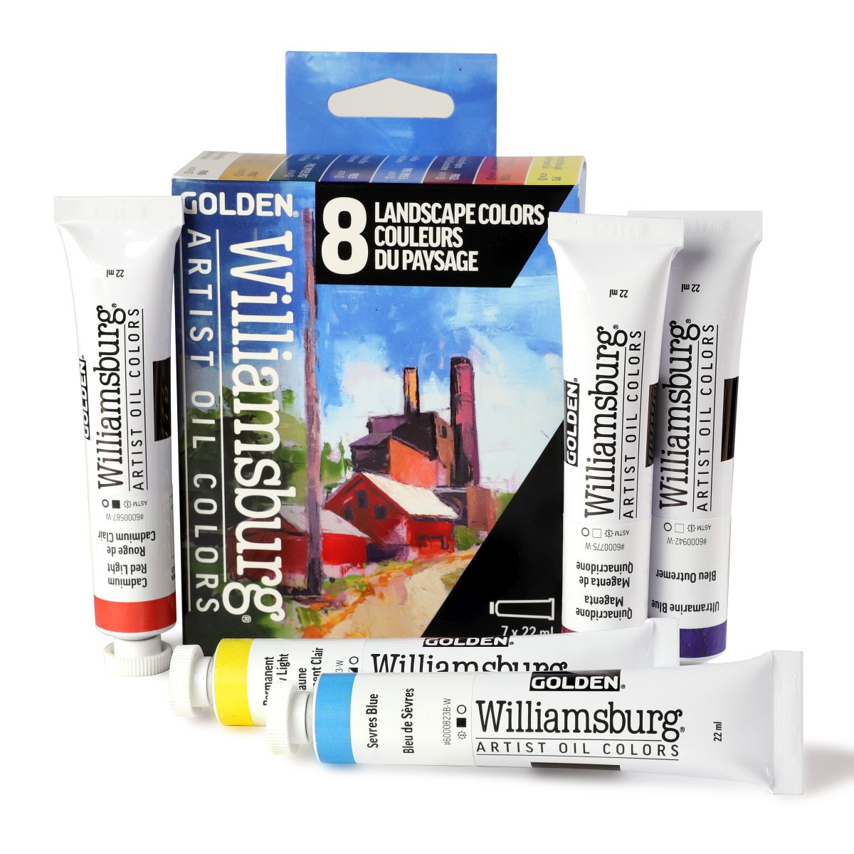 WILLIAMSBURG OIL PAINT LANDSCAPE SET 7 X 22ML PLUS WHITE