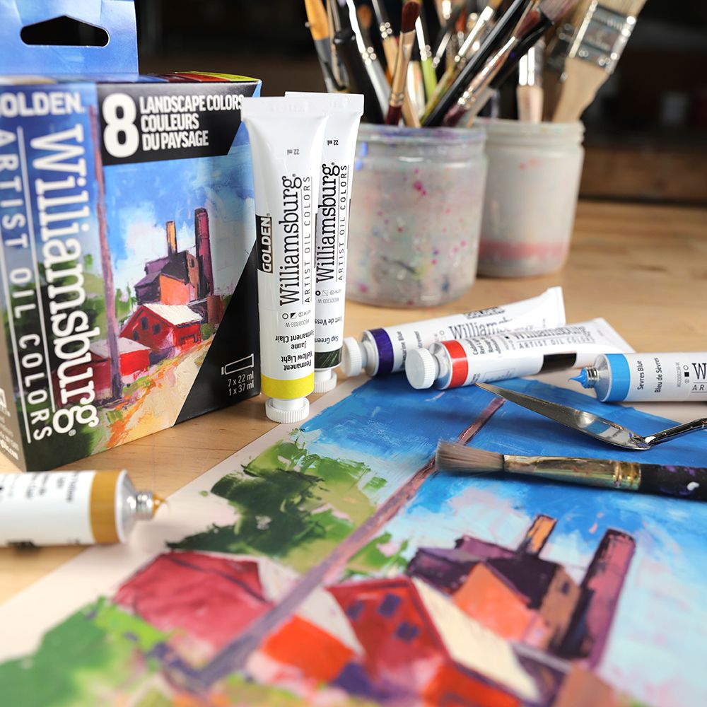 WILLIAMSBURG OIL PAINT LANDSCAPE SET 7 X 22ML PLUS WHITE