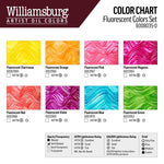 WILLIAMSBURG OIL PAINT FLUORESCENT COLOR SET 8 X 22ML