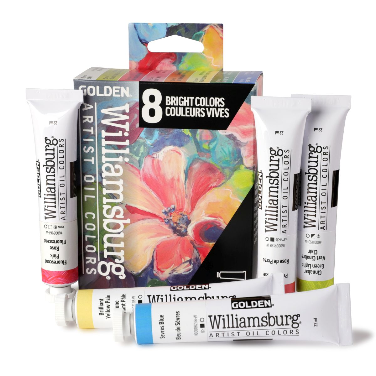 WILLIAMSBURG OIL PAINT BRIGHT COLOR SET 7 X 22ML + WHITE