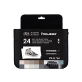 Winsor & Newton Promarker Wallet Black & Greys Set 24 SET