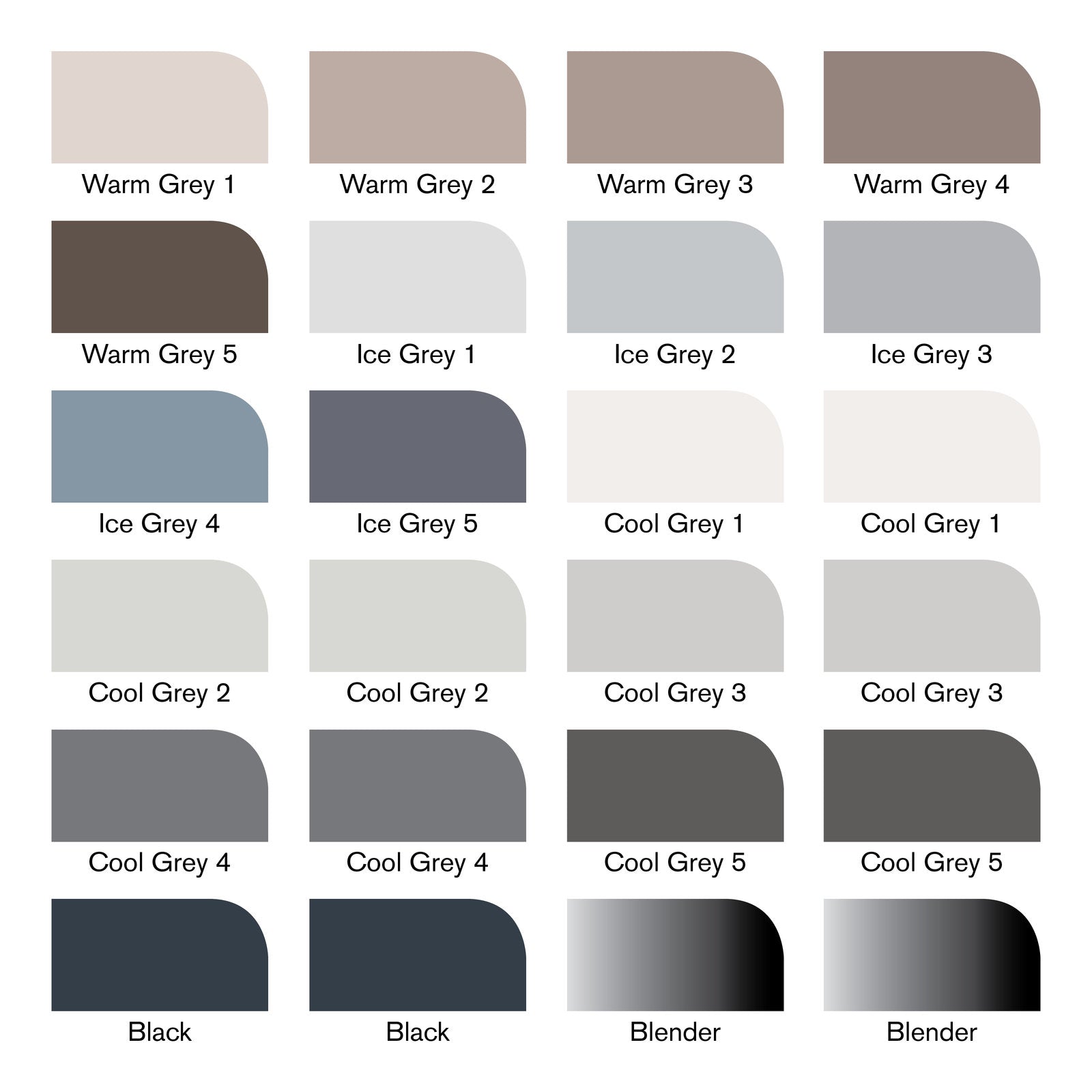 Winsor & Newton Promarker Wallet Black & Greys Set 24 SET