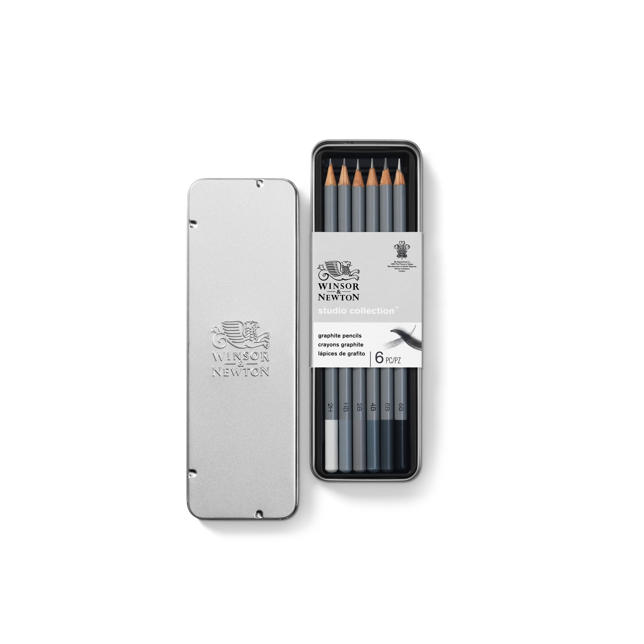 WINSOR & NEWTON STUDIO COLLECTION GRAPHITE PENCIL TIN SET 6