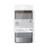 WINSOR & NEWTON STUDIO COLLECTION GRAPHITE PENCIL MEDIUM TIN SET 12