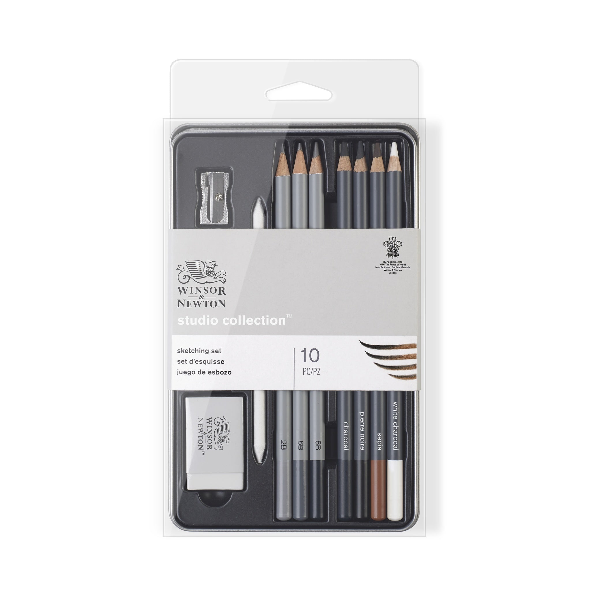 WINSOR & NEWTON STUDIO COLLECTION SKETCHING PENCIL TIN SET 10