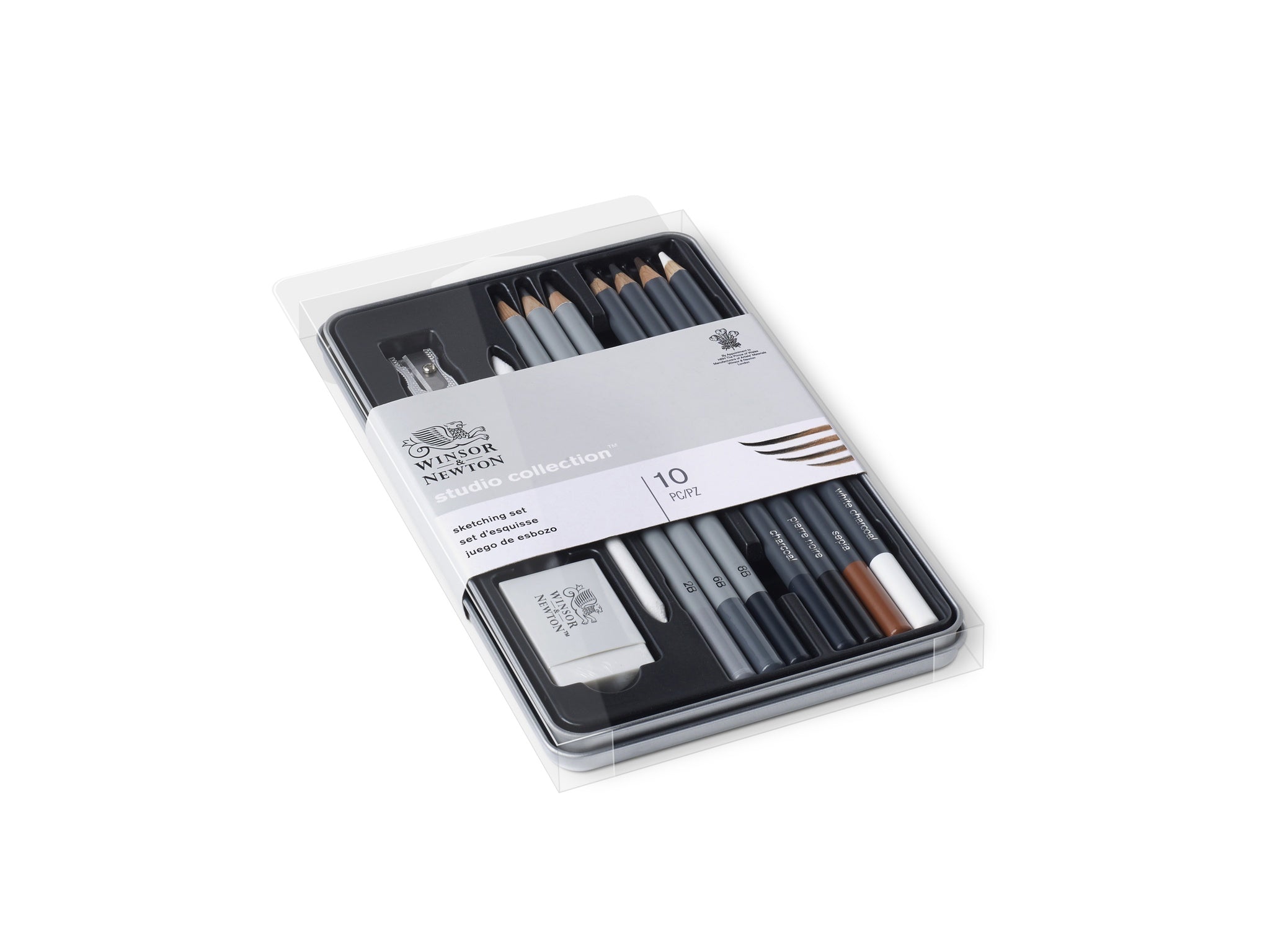 WINSOR & NEWTON STUDIO COLLECTION SKETCHING PENCIL TIN SET 10