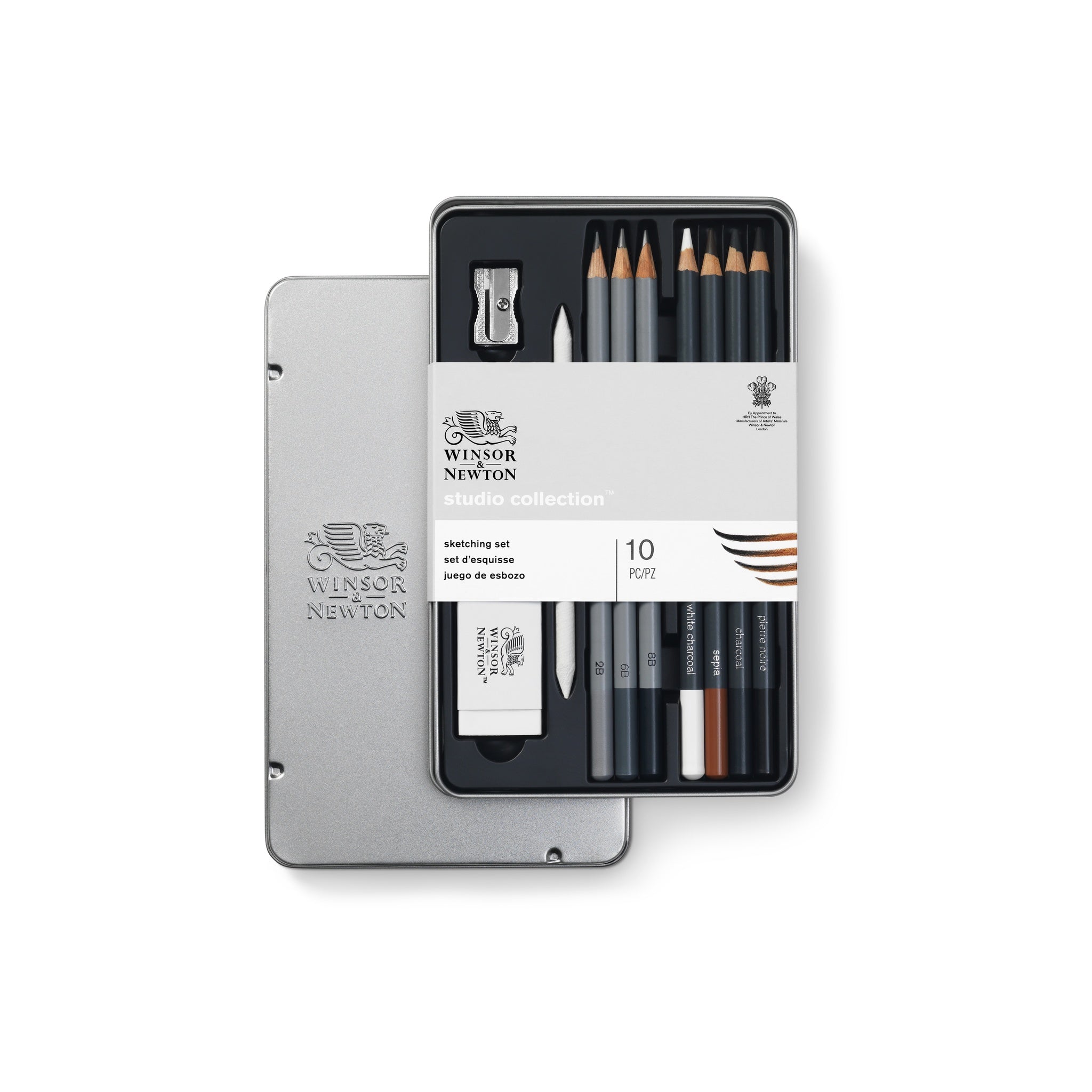 WINSOR & NEWTON STUDIO COLLECTION SKETCHING PENCIL TIN SET 10