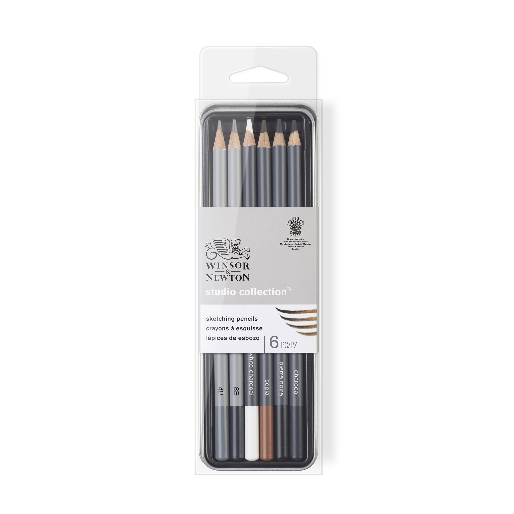 WINSOR & NEWTON STUDIO COLLECTION SKETCHING PENCIL TIN SET 6