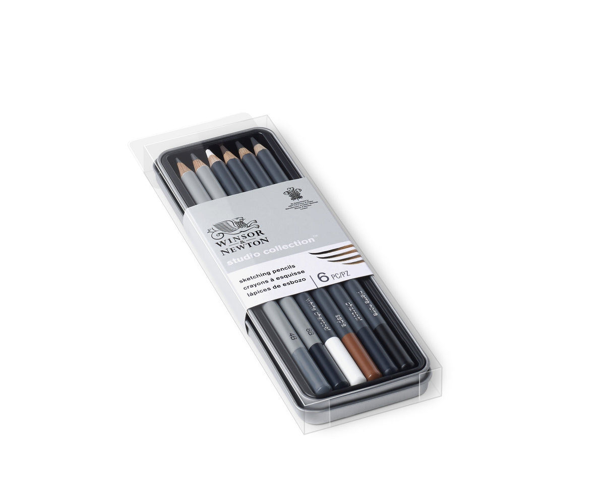 WINSOR & NEWTON STUDIO COLLECTION SKETCHING PENCIL TIN SET 6